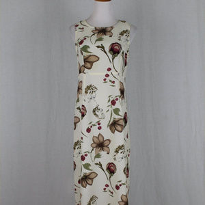 1990s Maxidress Orchid Print Empire Waist Sundress New Condition 1997